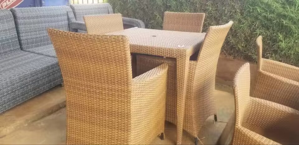 synthetic wicker rattan dining set